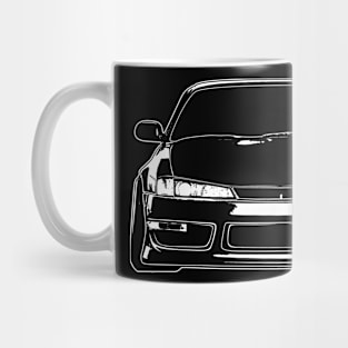 White Nissan Silvia S14 Sketch Art Mug